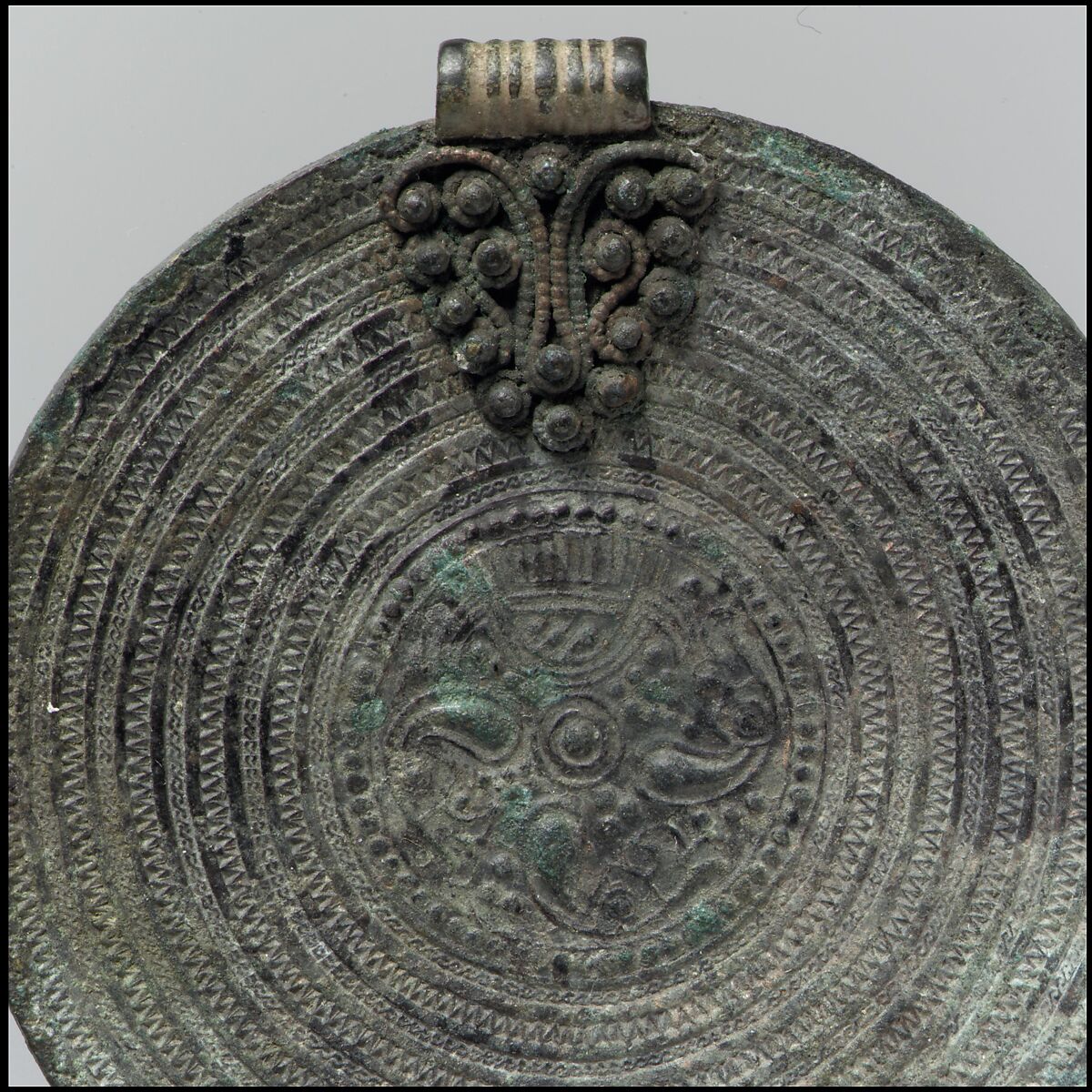 Bracteate Pendant, Copper alloy, gilt, Vendel