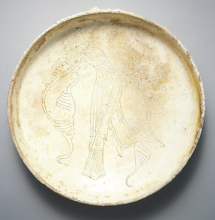 Bowl with Bird of Prey, Engraved slipware, Byzantine