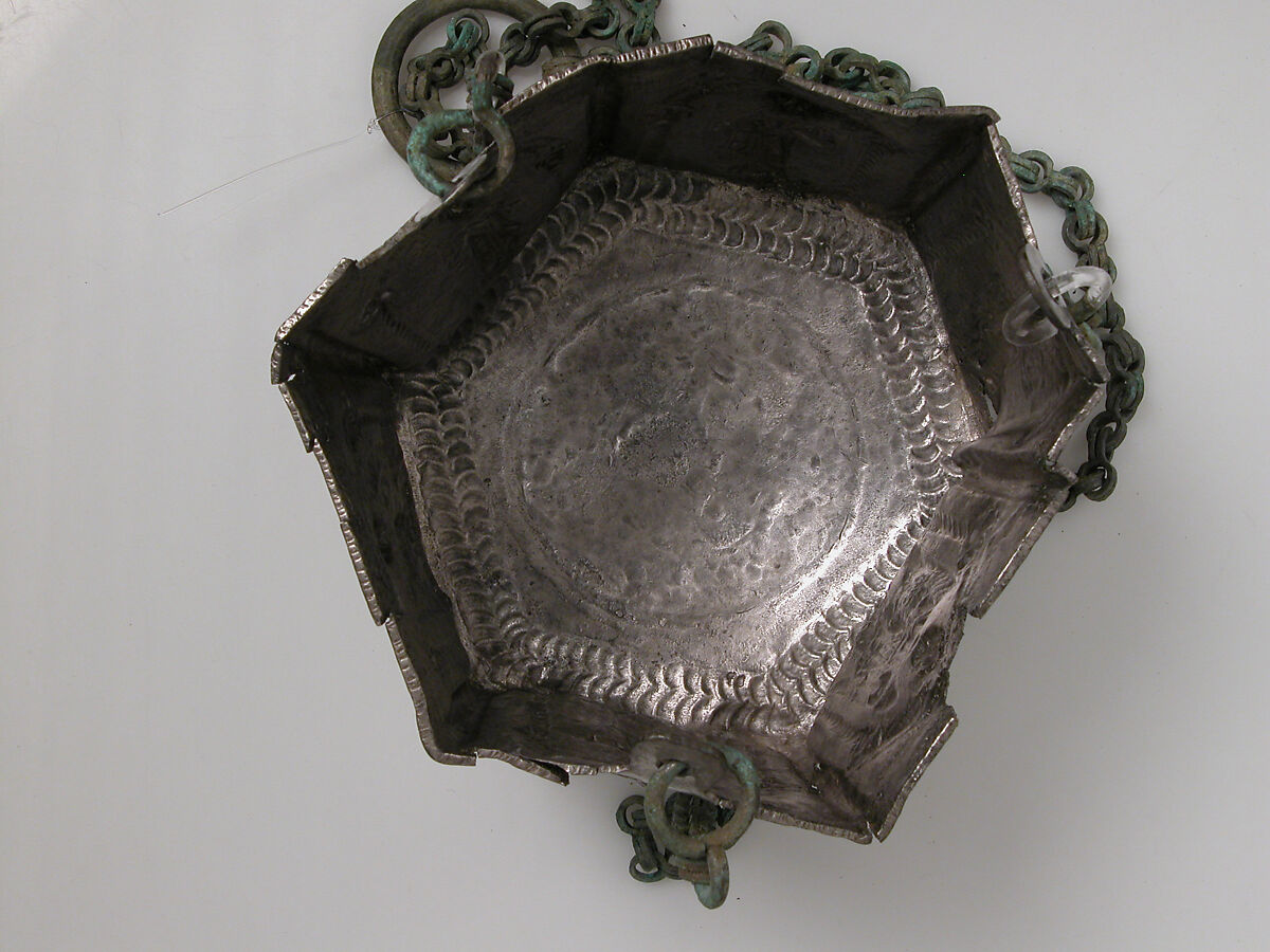 Censer with Six Holy Figures, Silver, partly gilded, Byzantine