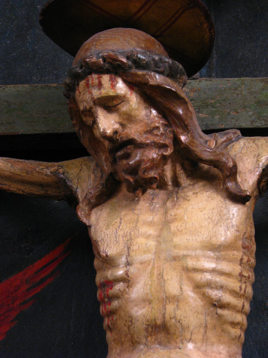 Tabernacle with Crucifixion Scene, Wood (poplar and oak), paint and gilding, North Italian