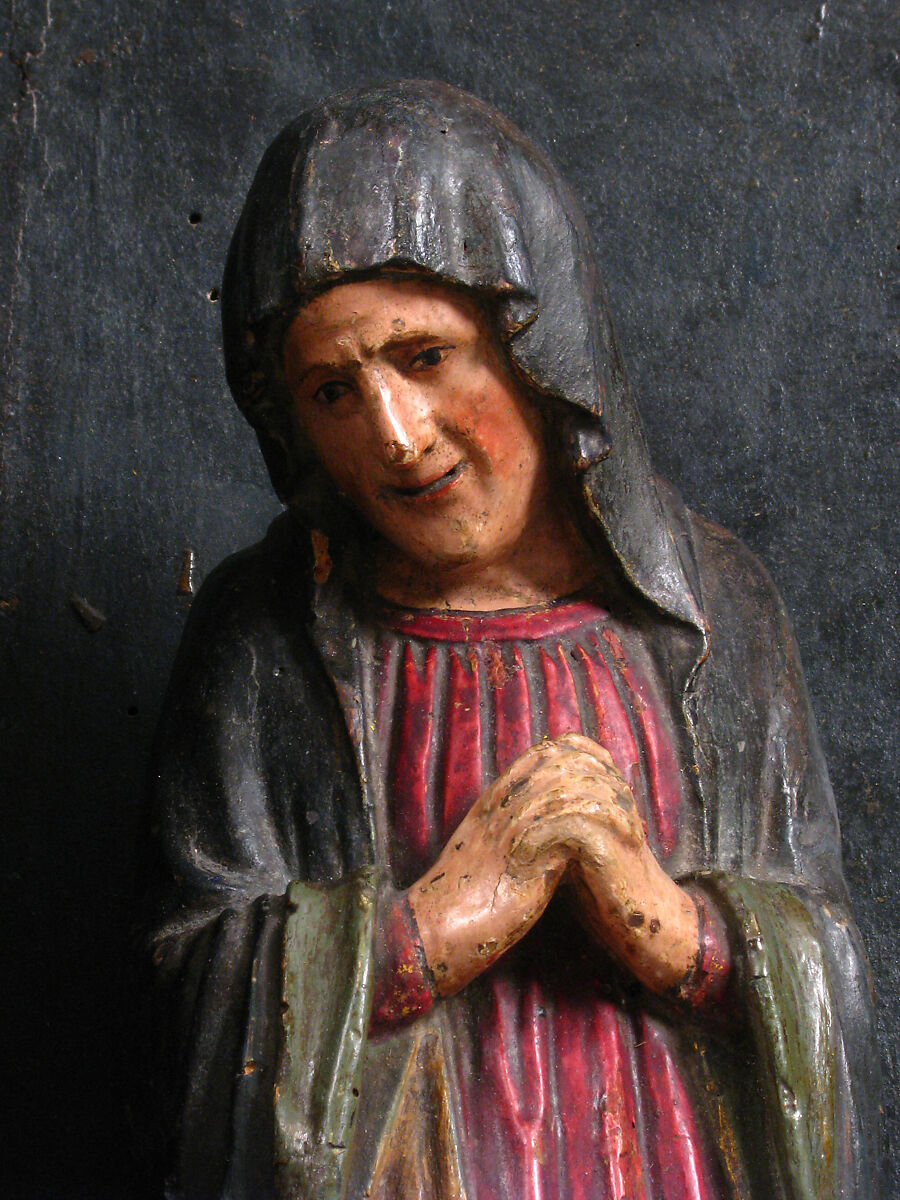 Tabernacle with Crucifixion Scene, Wood (poplar and oak), paint and gilding, North Italian