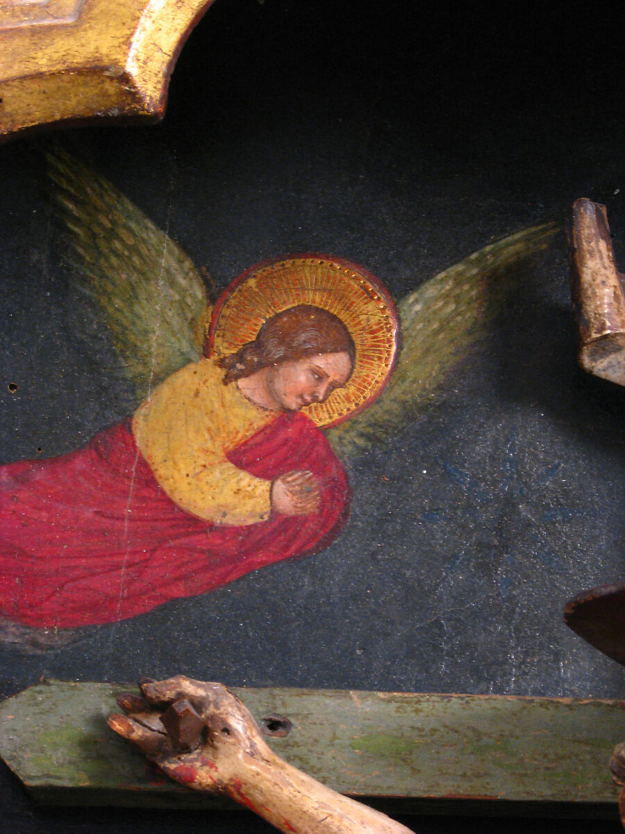 Tabernacle with Crucifixion Scene, Wood (poplar and oak), paint and gilding, North Italian
