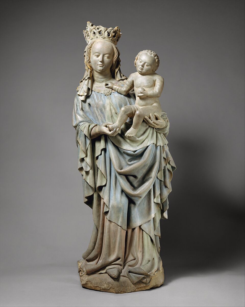 Virgin and Child, Sandstone, polychromy, German 