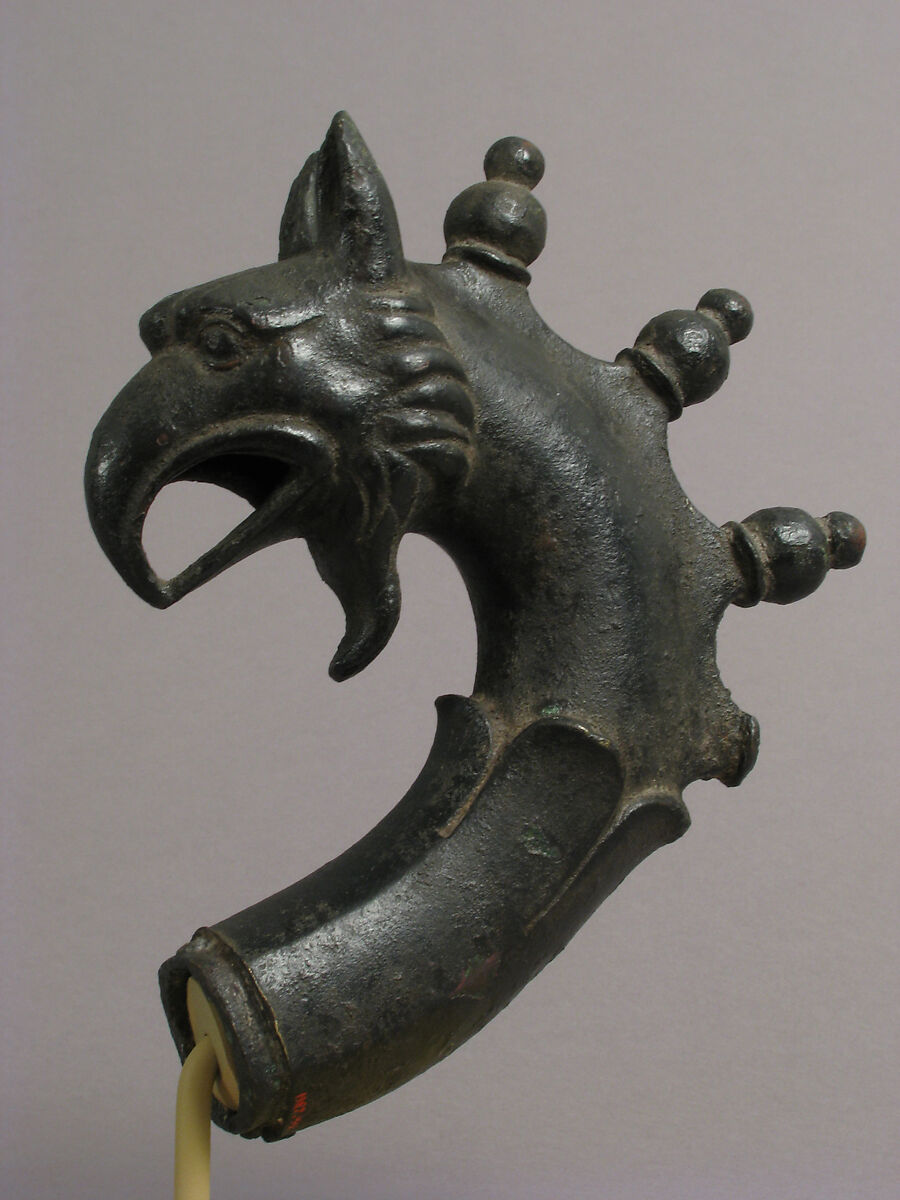 Lamp Handle with a Griffin’s Head, Copper alloy, Byzantine 