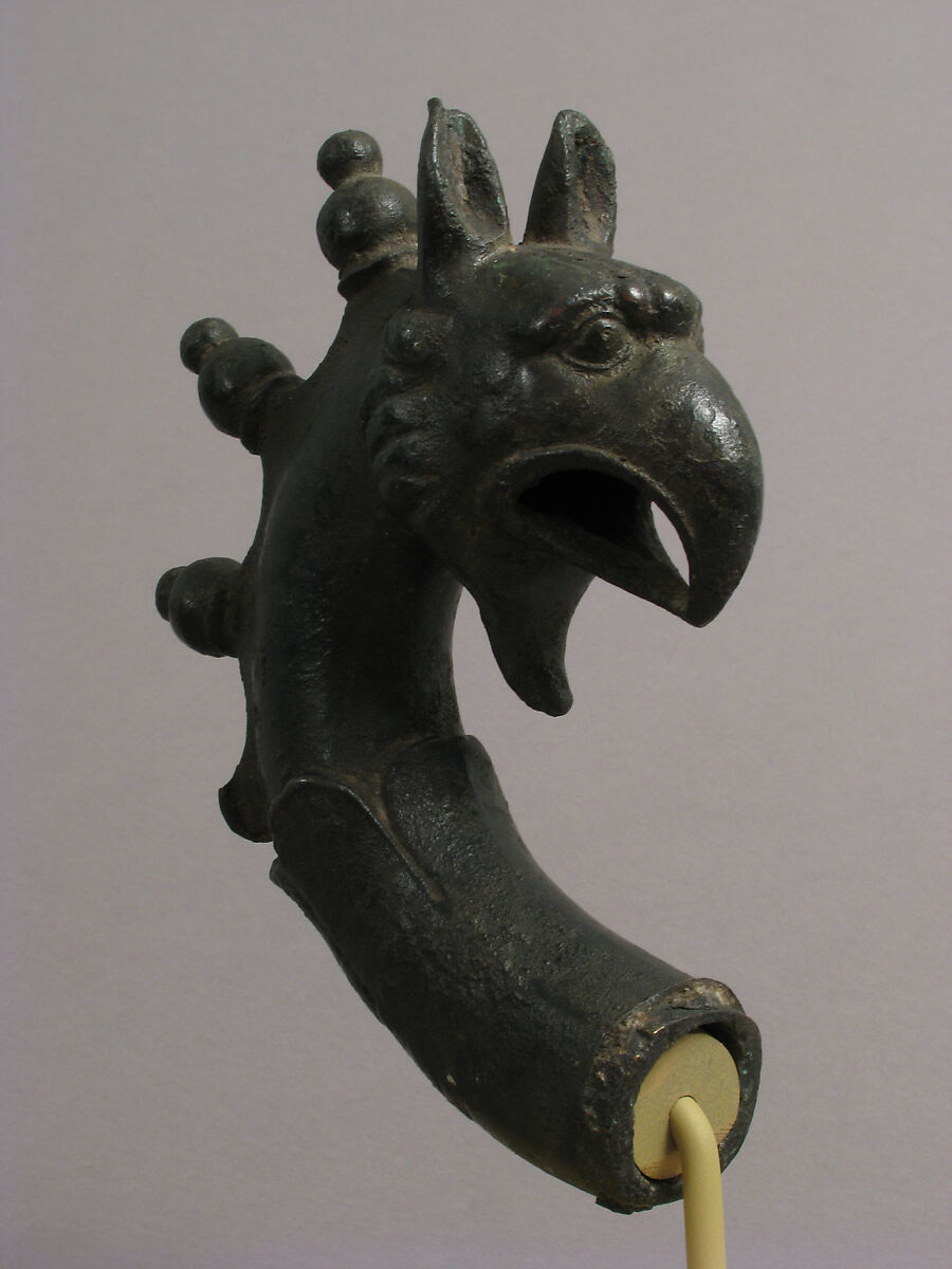 Lamp Handle with a Griffin’s Head, Copper alloy, Byzantine