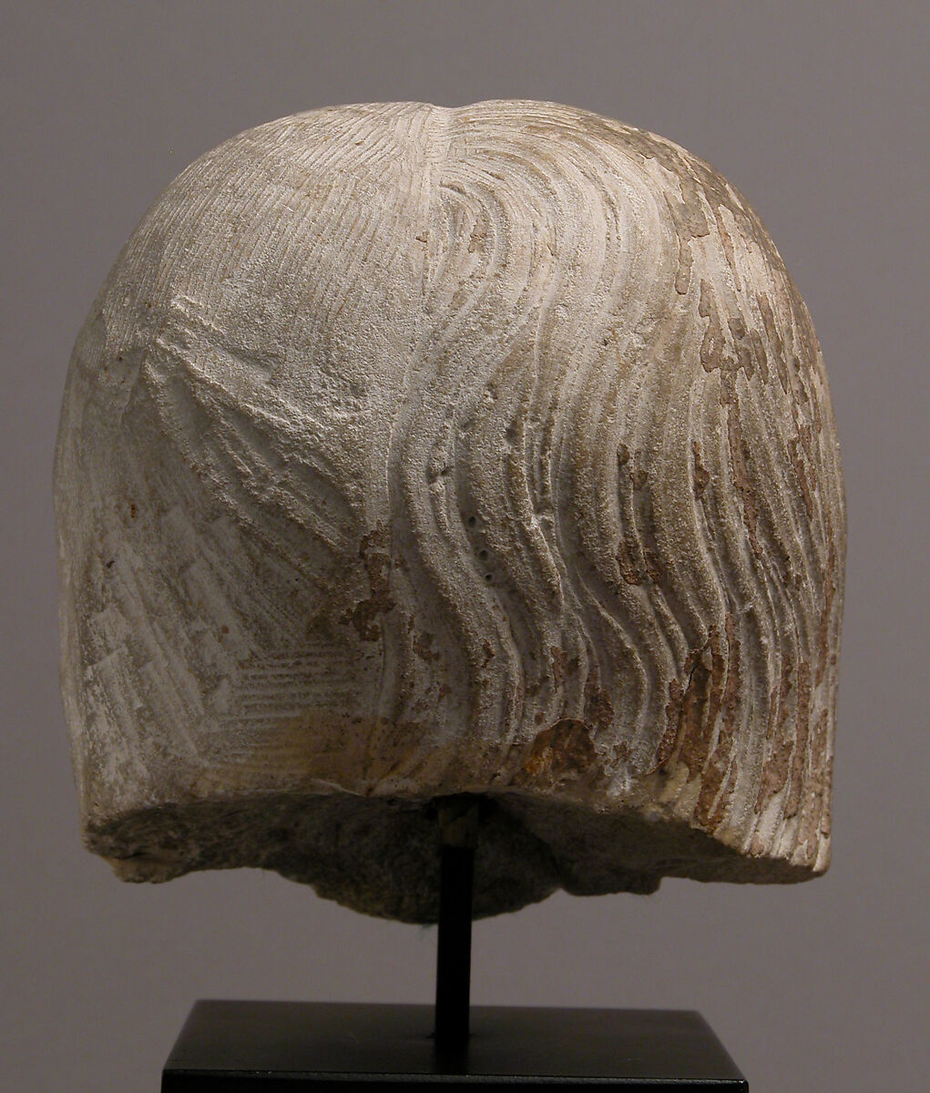 Head of a Woman, Limestone with traces of polychromy, French