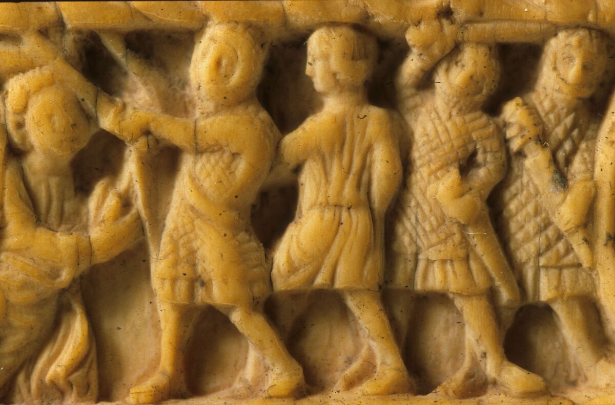 Double-Sided Ivory Liturgical Comb with Scenes of Henry II and Thomas Becket, Elephant ivory, British