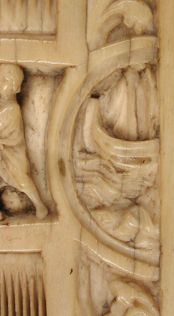 Double-Sided Ivory Liturgical Comb with Scenes of Henry II and Thomas Becket, Elephant ivory, British