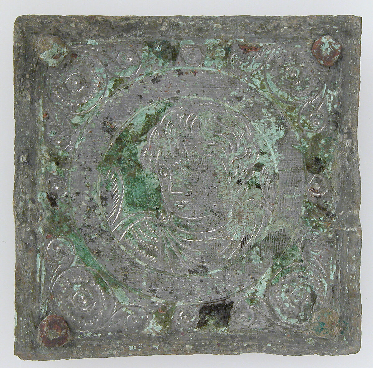 Tinned-Copper Plaque with a Personification, Tinned copper, Byzantine