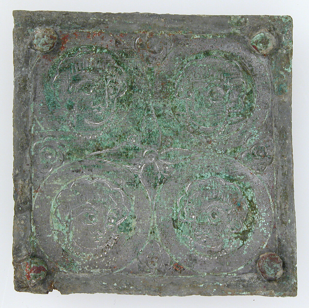 Tinned-Copper Plaque with a Personification, Tinned copper, Byzantine