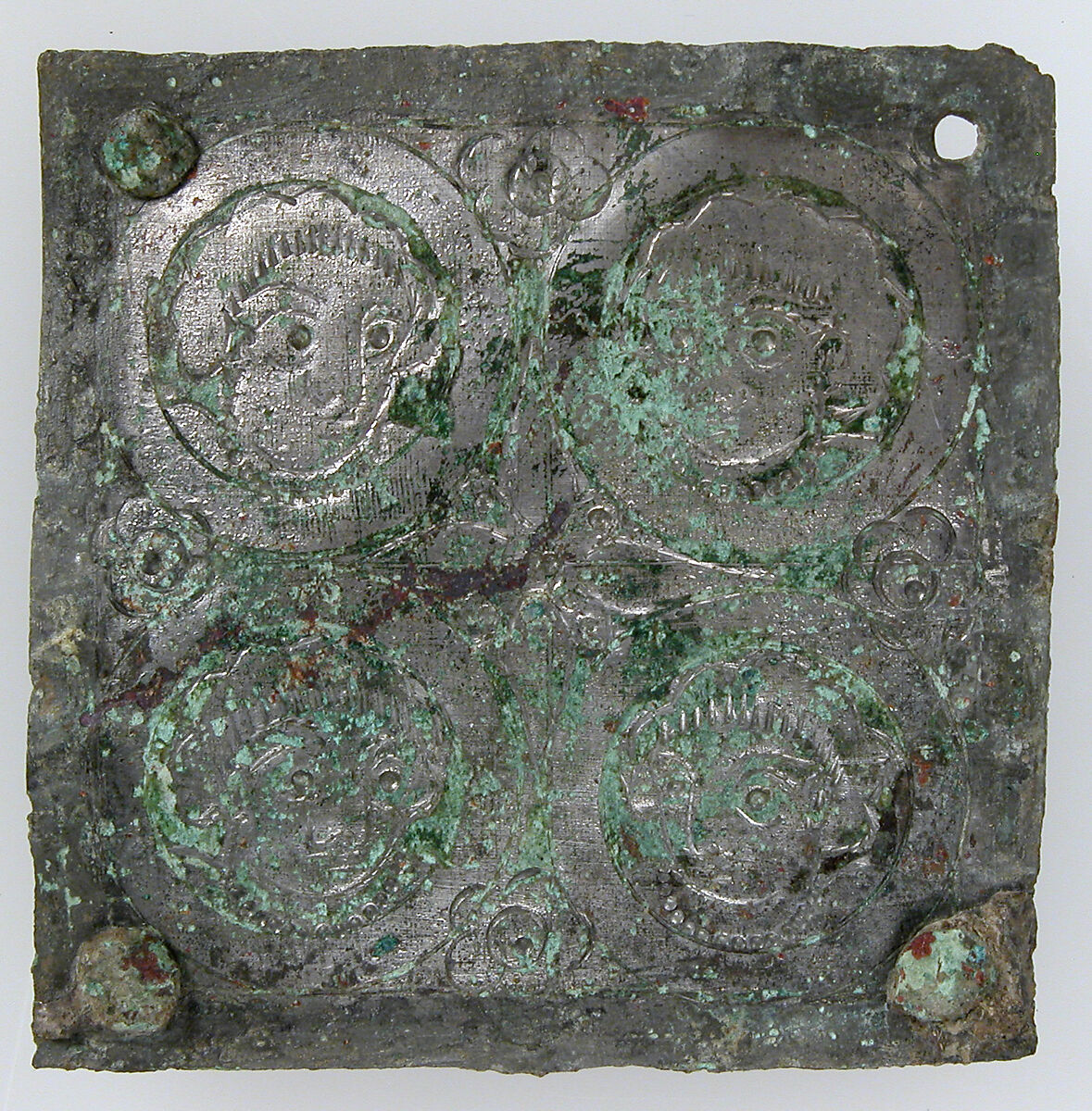 Tinned-Copper Plaque with a Personification, Tinned copper, Byzantine 