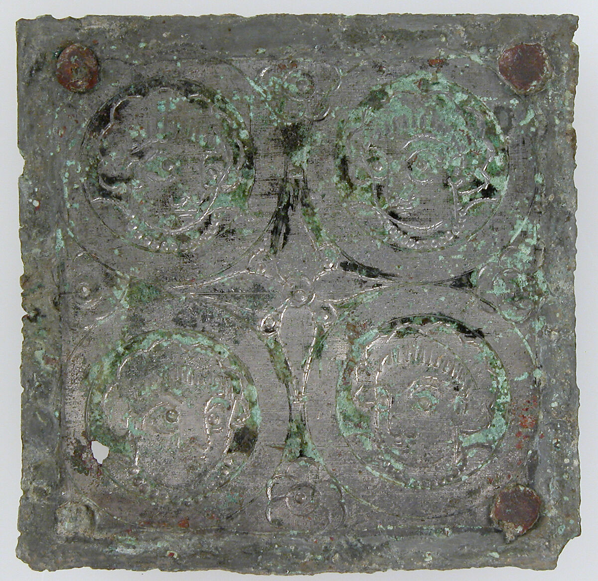 Tinned-Copper Plaque with a Personification, Tinned copper, Byzantine 