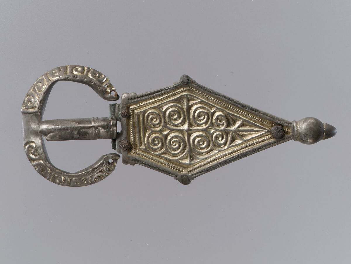 Belt Buckle With Trapezoidal Plate, Silver-gilt, Germanic