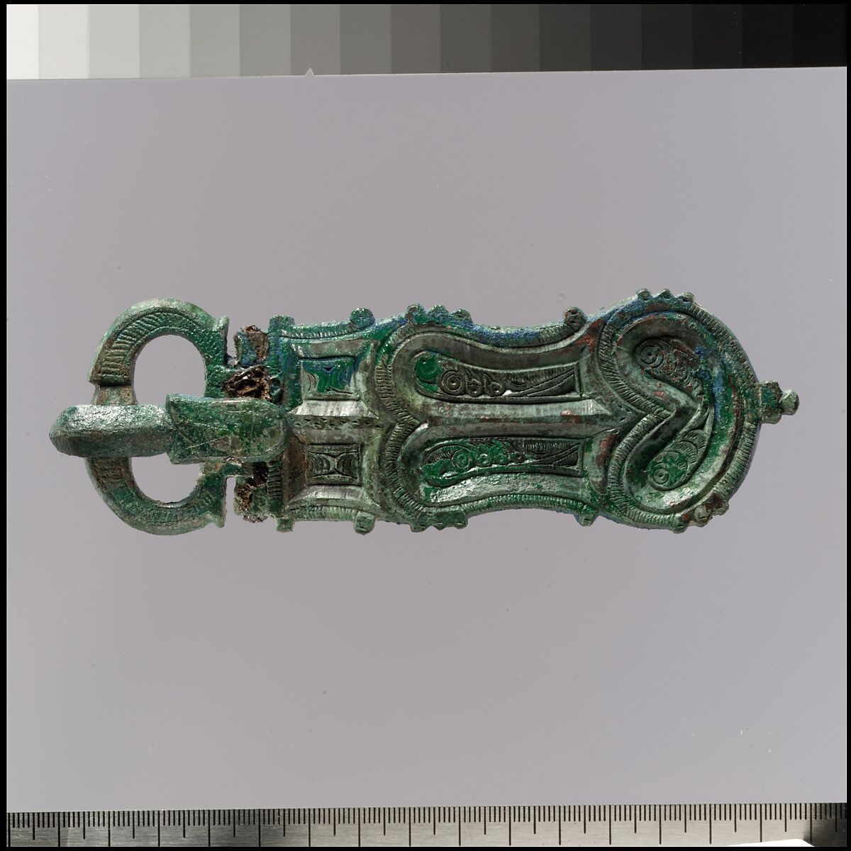 Lyre-Shaped Belt Buckle, Copper alloy, quarternary, Hispano–Visigothic 