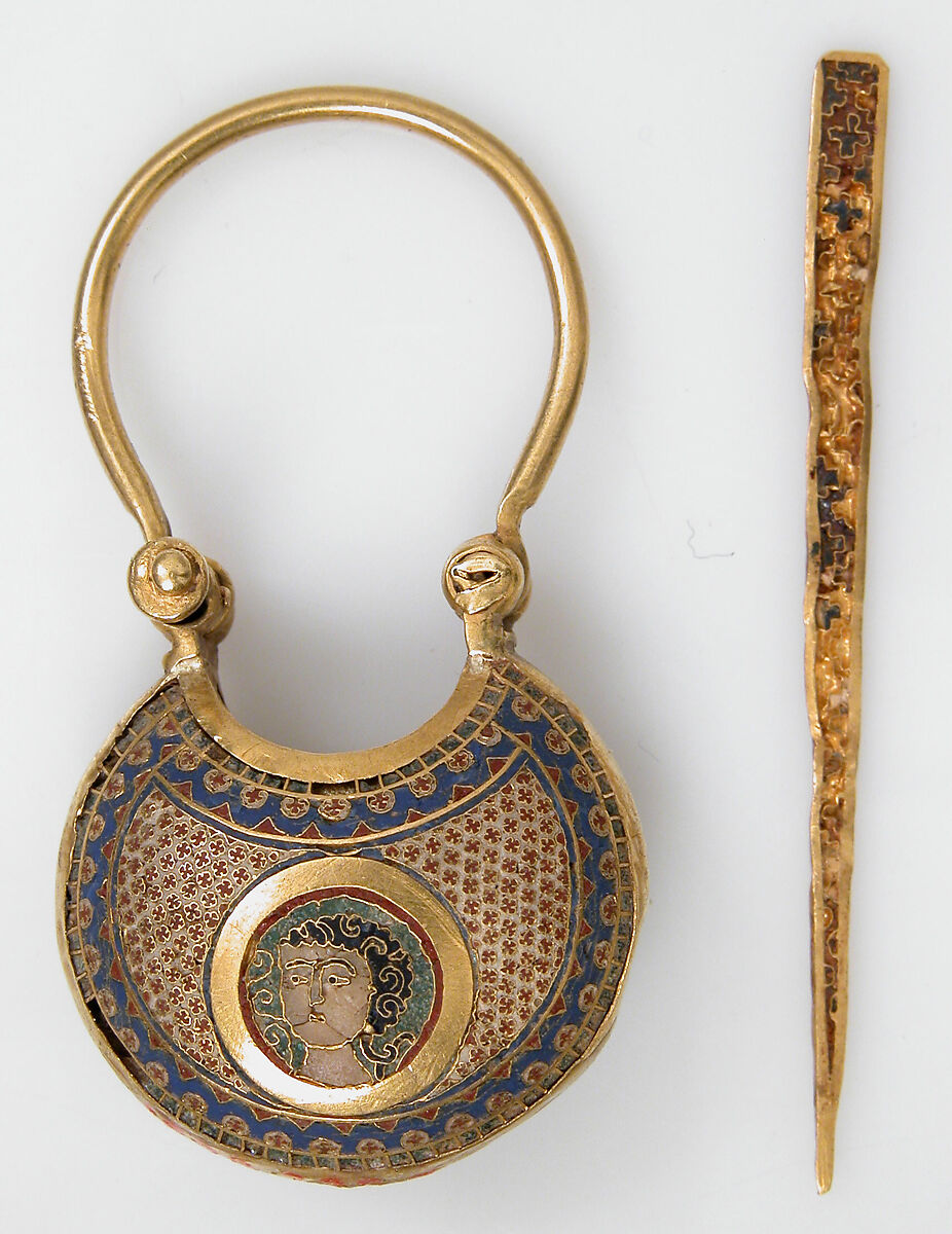 Temple Pendant and Stick, Cloisonné enamel, gold, Byzantine 