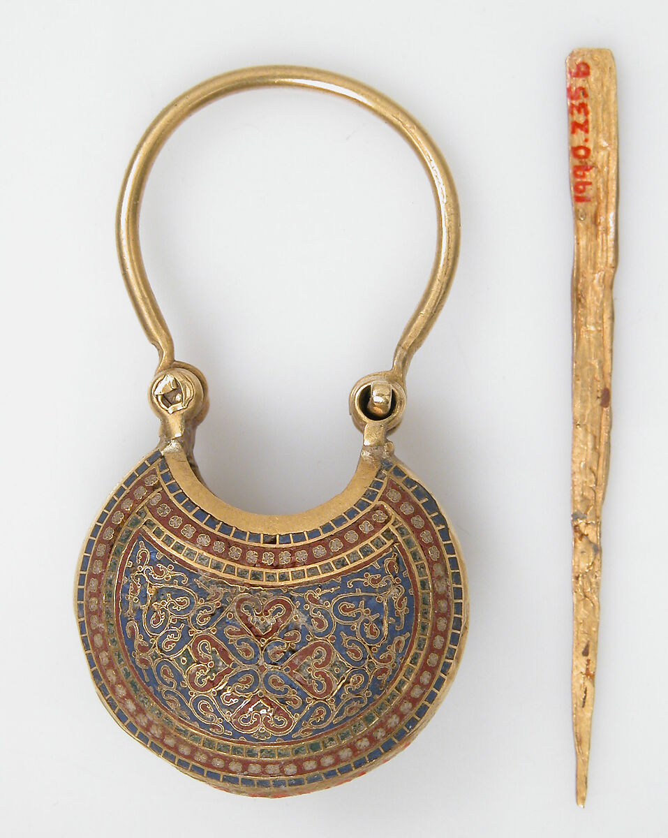 Temple Pendant and Stick, Cloisonné enamel, gold, Byzantine