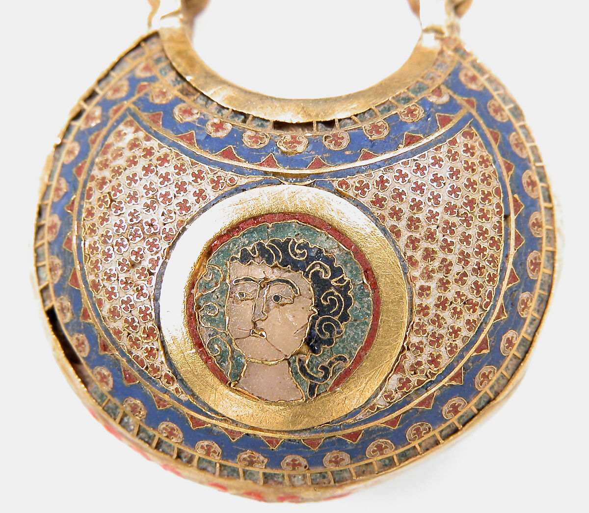 Temple Pendant and Stick, Cloisonné enamel, gold, Byzantine