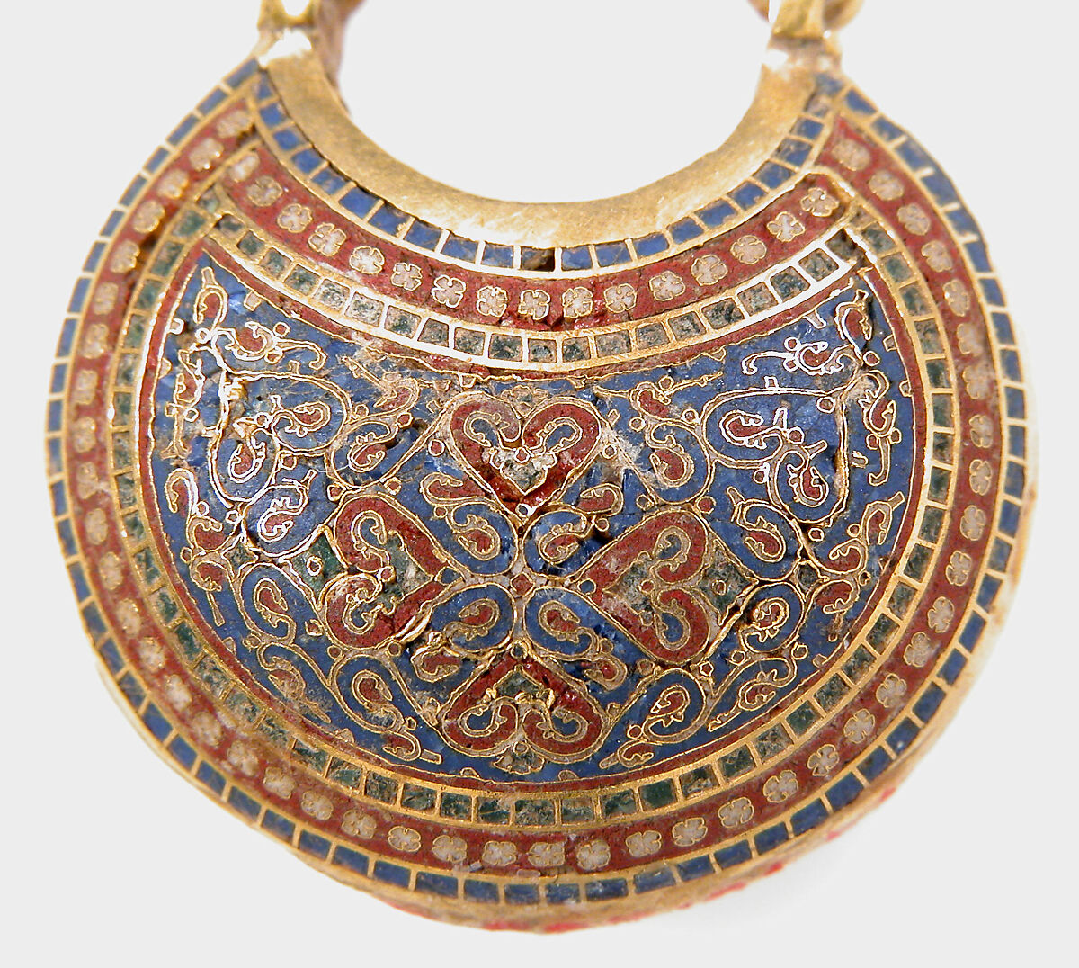 Temple Pendant and Stick, Cloisonné enamel, gold, Byzantine