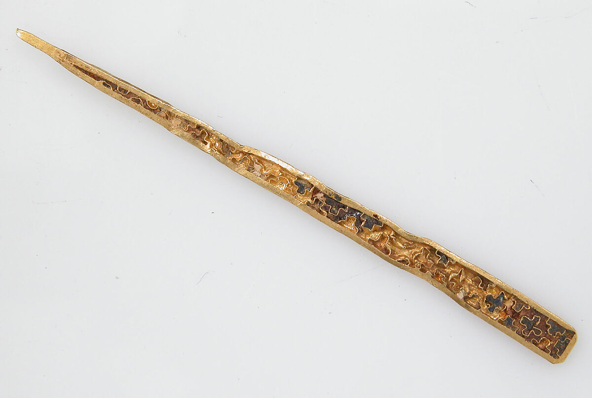 Temple Pendant and Stick, Cloisonné enamel, gold, Byzantine