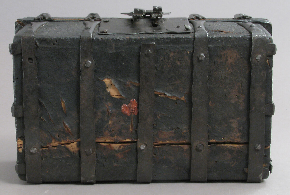 Coffer, Cuir bouilli (tooled leather), iron mounts and lock over wood core, North French or South Netherlandish (?)