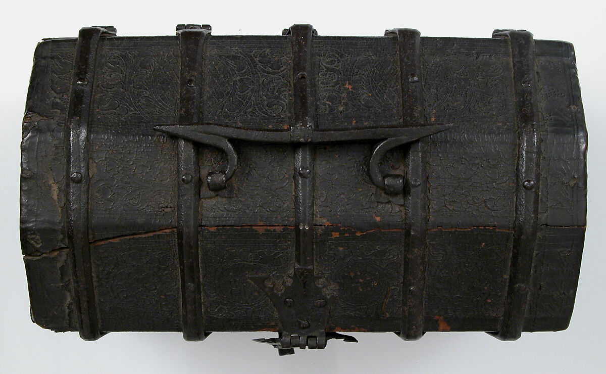 Coffer, Cuir bouilli (tooled leather), iron mounts and lock over wood core, North French or South Netherlandish (?)