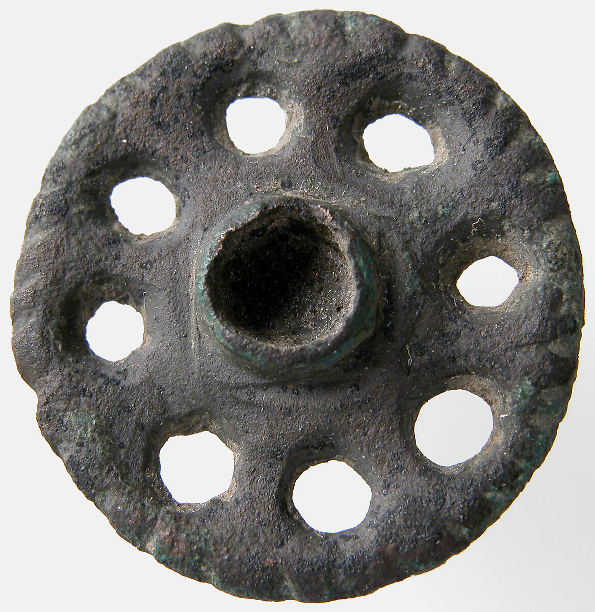 Disk Brooch, Copper alloy, champlevé enamel, Merovingian 