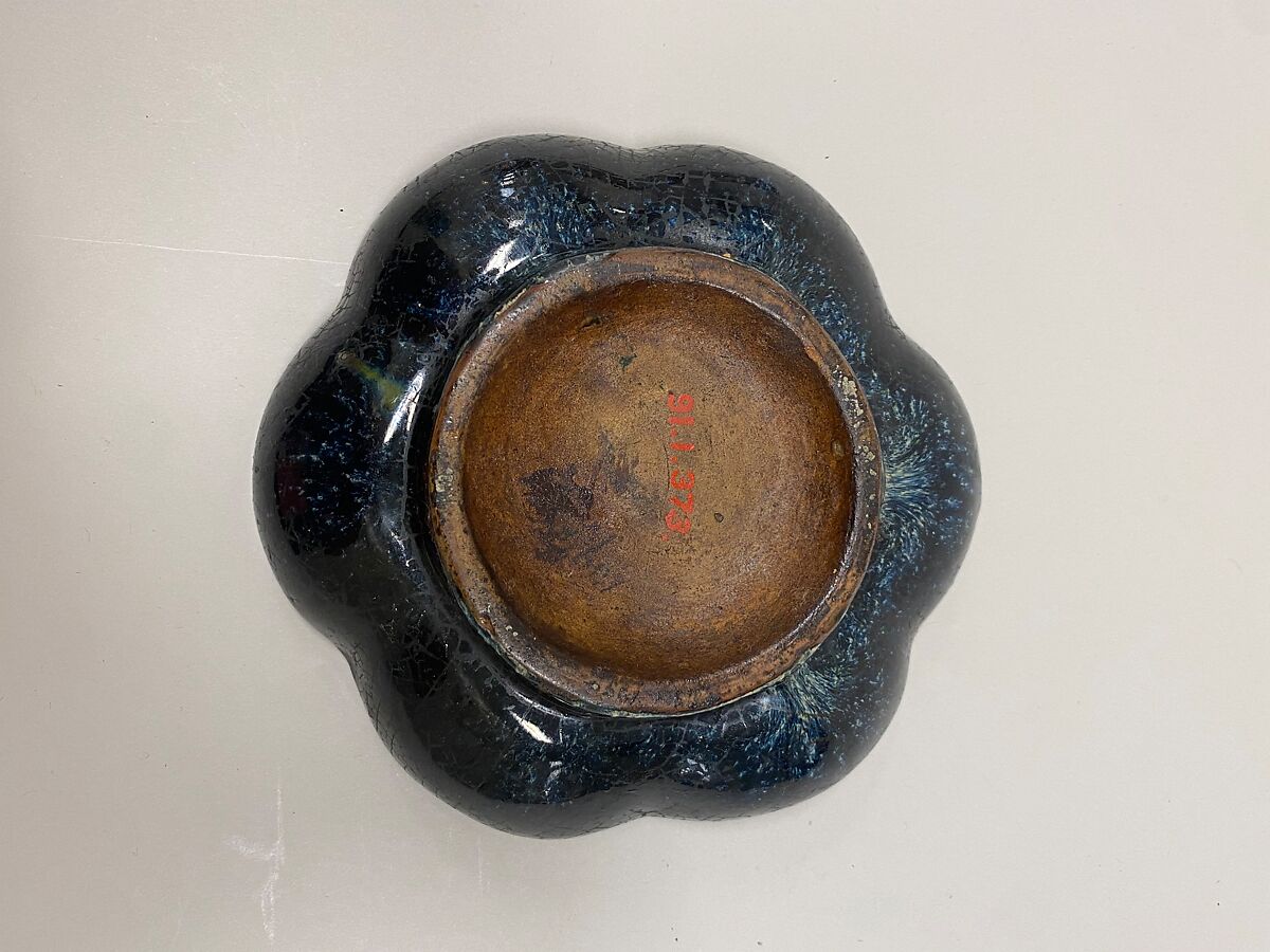 Lobed bowl, Stoneware with mottled blue glaze (Shiwan ware), China