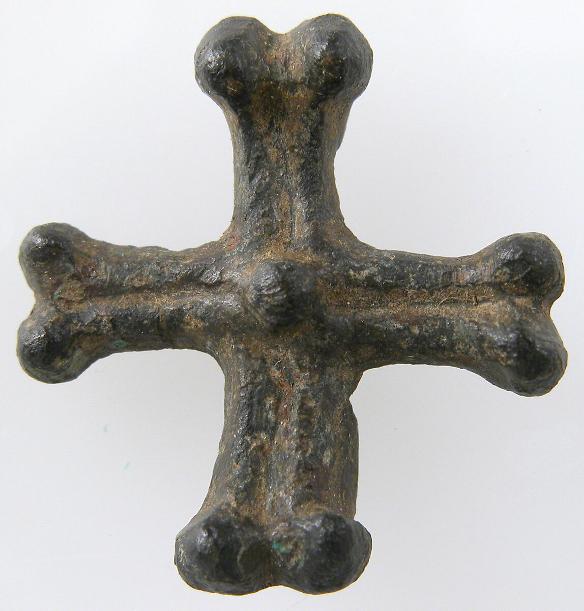 Cross, Copper alloy, champlevé enamel, Merovingian or Carolingian 