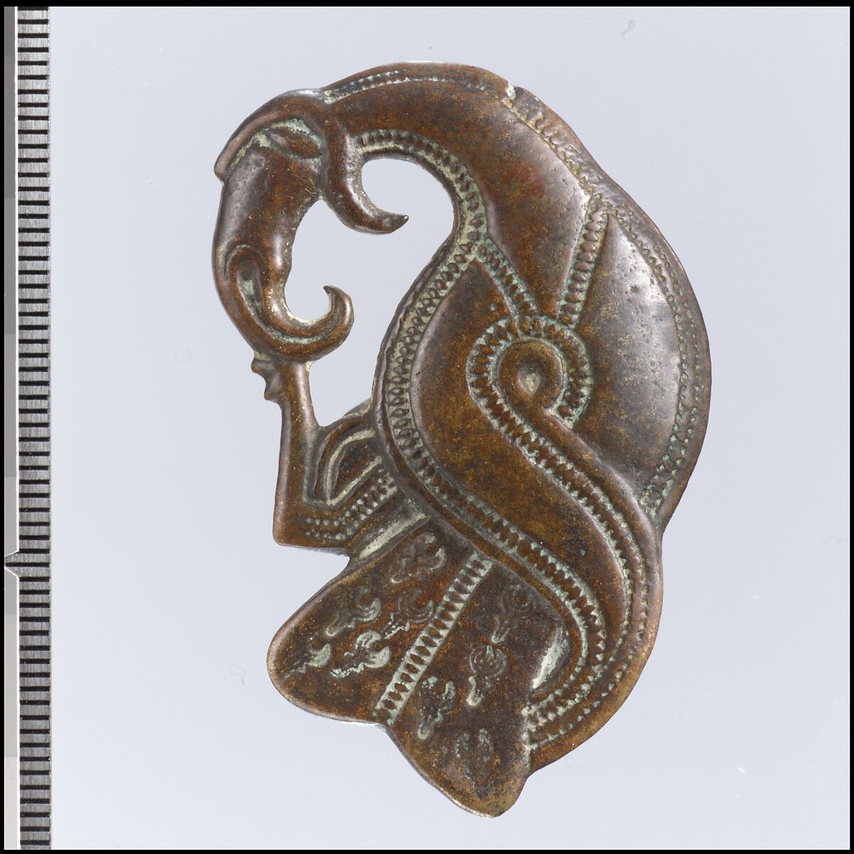 Brooch in Form of a Bird of Prey, Copper alloy with silver overlay, Vendel 