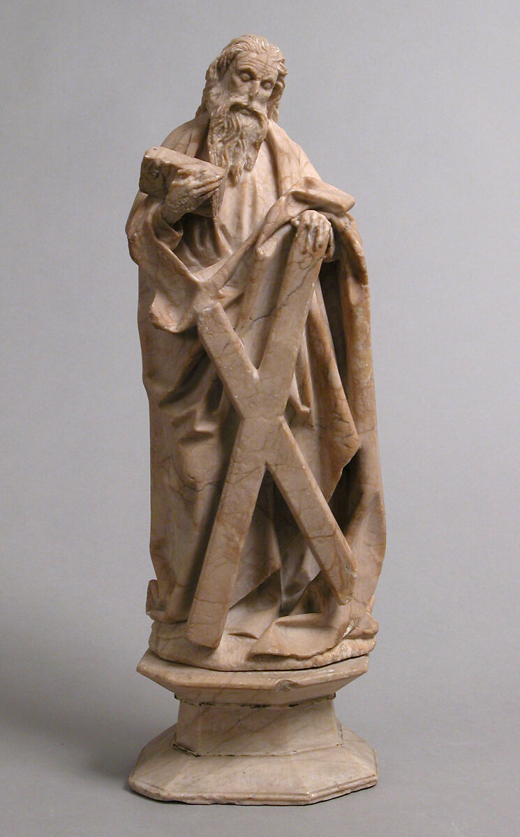 Saint Andrew, Alabaster, with traces of polychromy, North French or South Netherlandish 