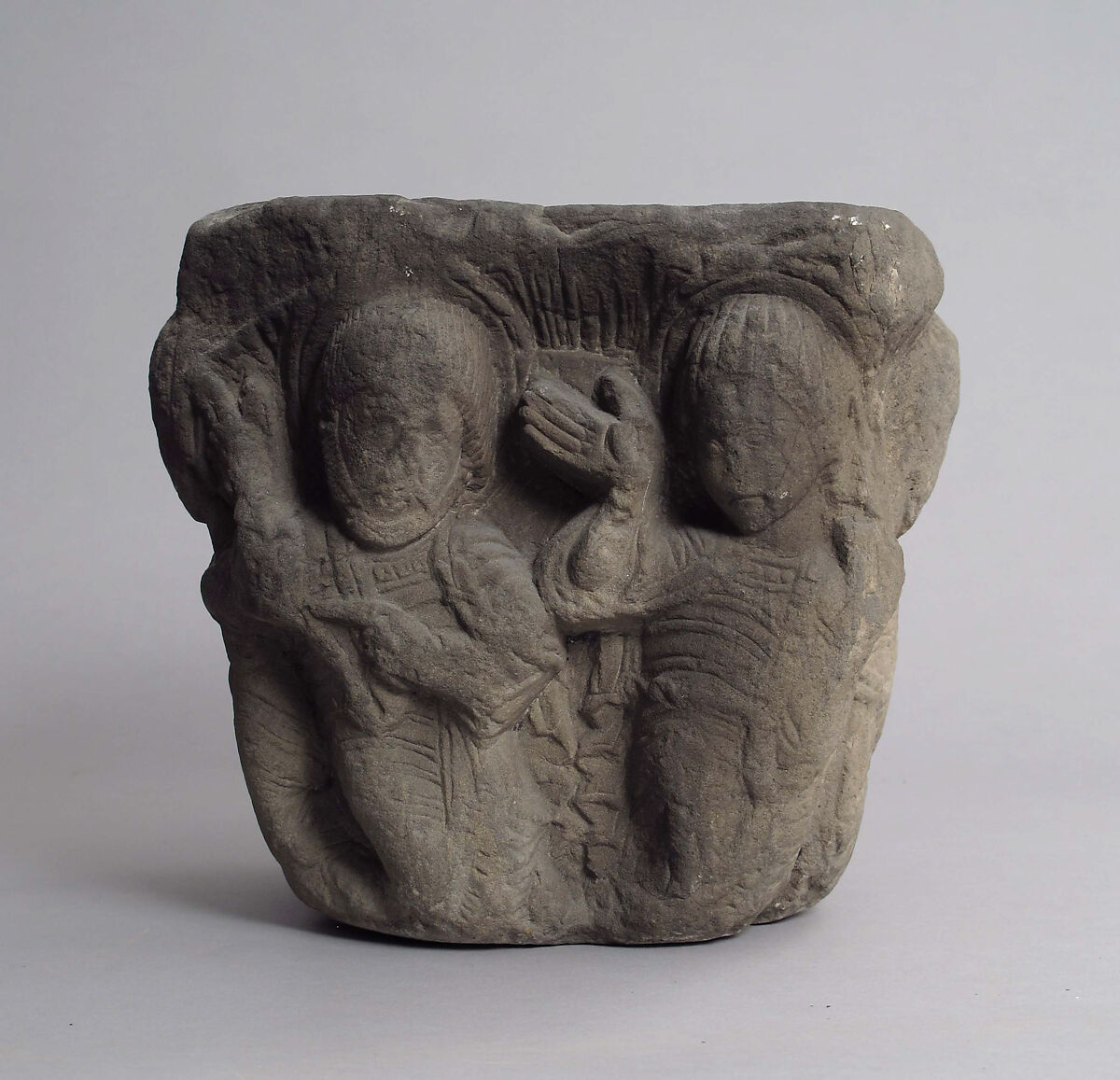 Capital with Christ Giving the Keys to Saint Peter, Limestone (?), Southwest French