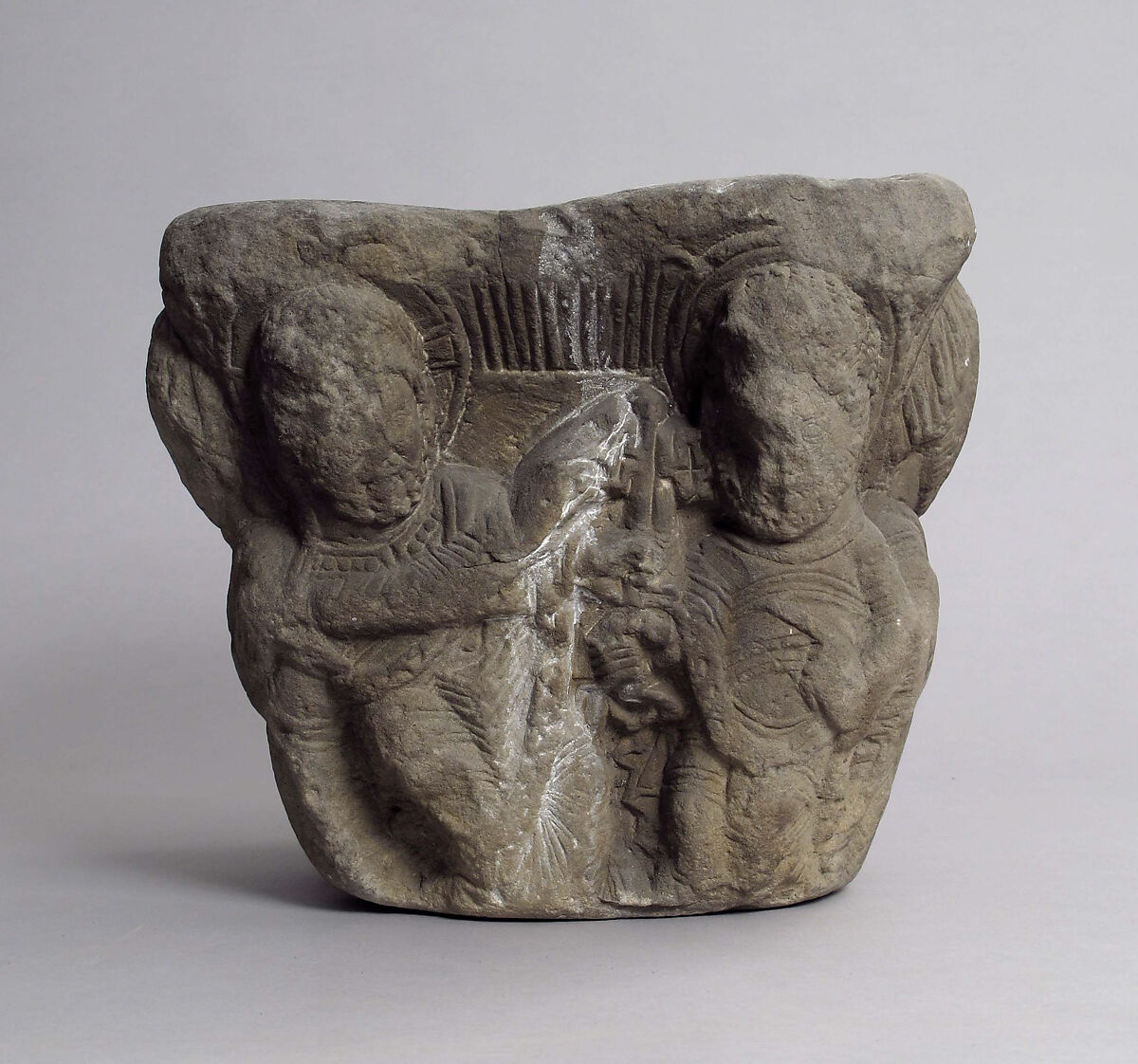 Capital with Christ Giving the Keys to Saint Peter, Limestone (?), Southwest French