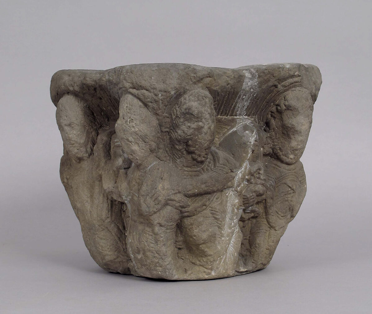 Capital with Christ Giving the Keys to Saint Peter, Limestone (?), Southwest French