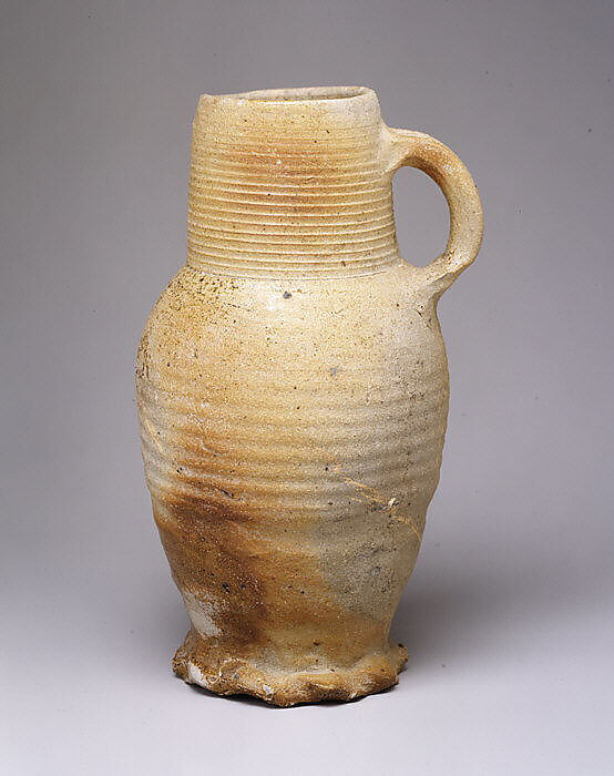 Jug, Partially salt-glazed stoneware, German 