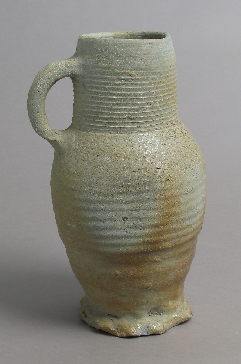 Jug, Partially salt-glazed stoneware, German