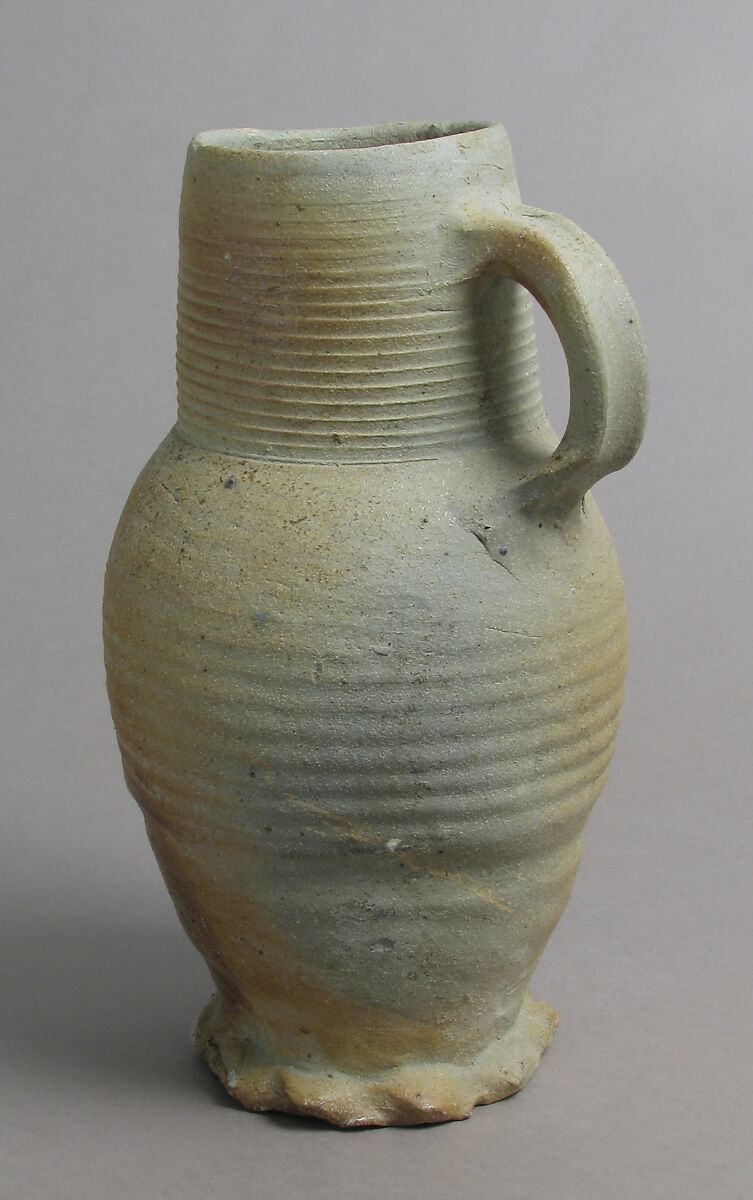Jug, Partially salt-glazed stoneware, German