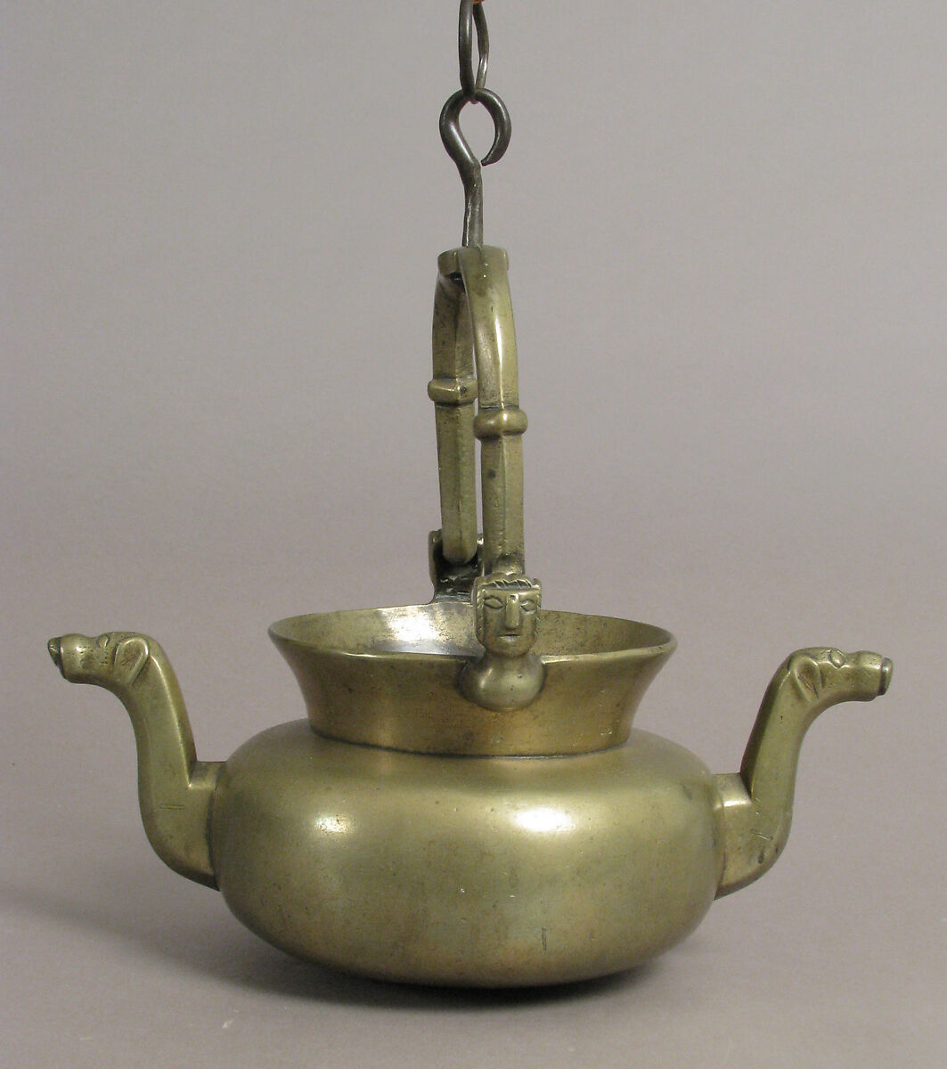 Laver, Brass, with iron swivel and suspension loops, Netherlandish