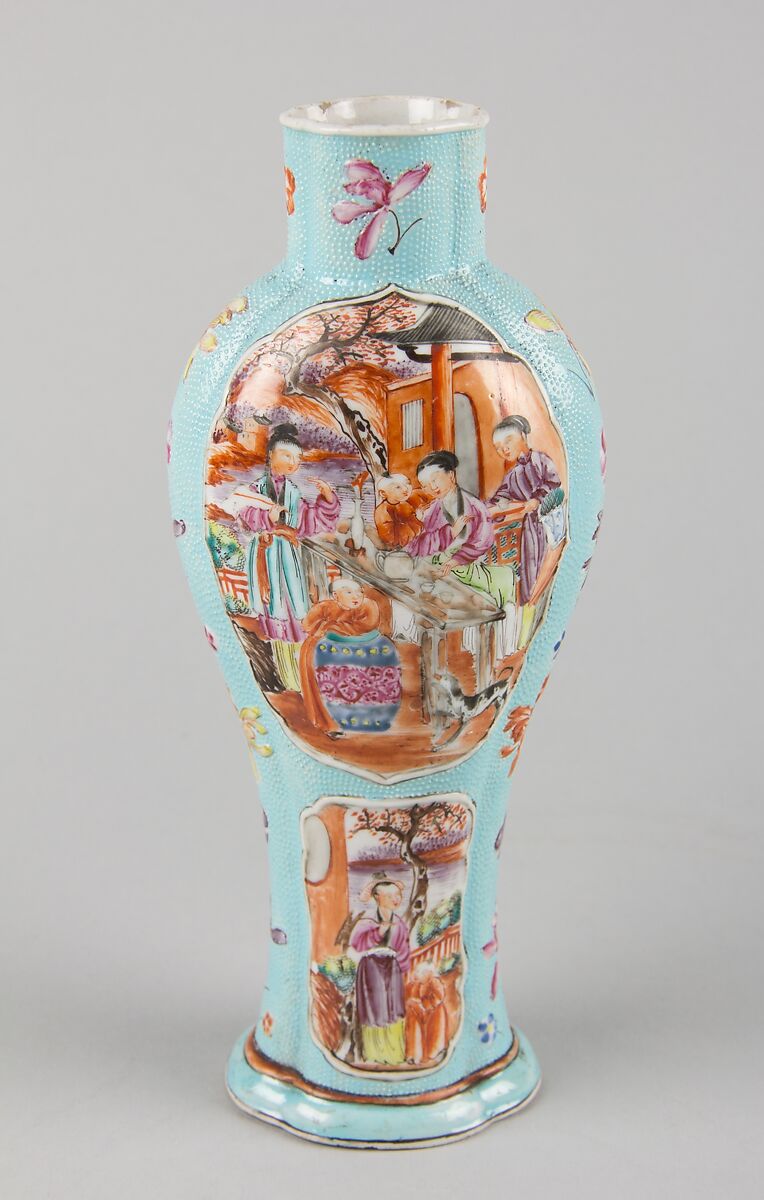Vase with ladies and boys, Porcelain painted in overglaze polychrome enamels (Jingdezhen ware with Canton enamels), China