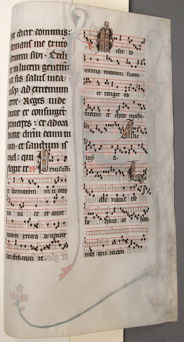 Manuscript Leaf with Initial M, from a Missal, Tempera and gold on parchment, French