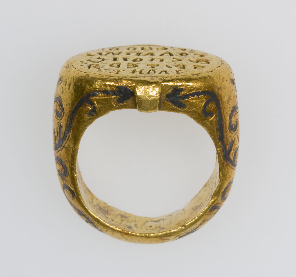 Signet Ring of John, Imperial Spatharios, Gold, niello, Byzantine