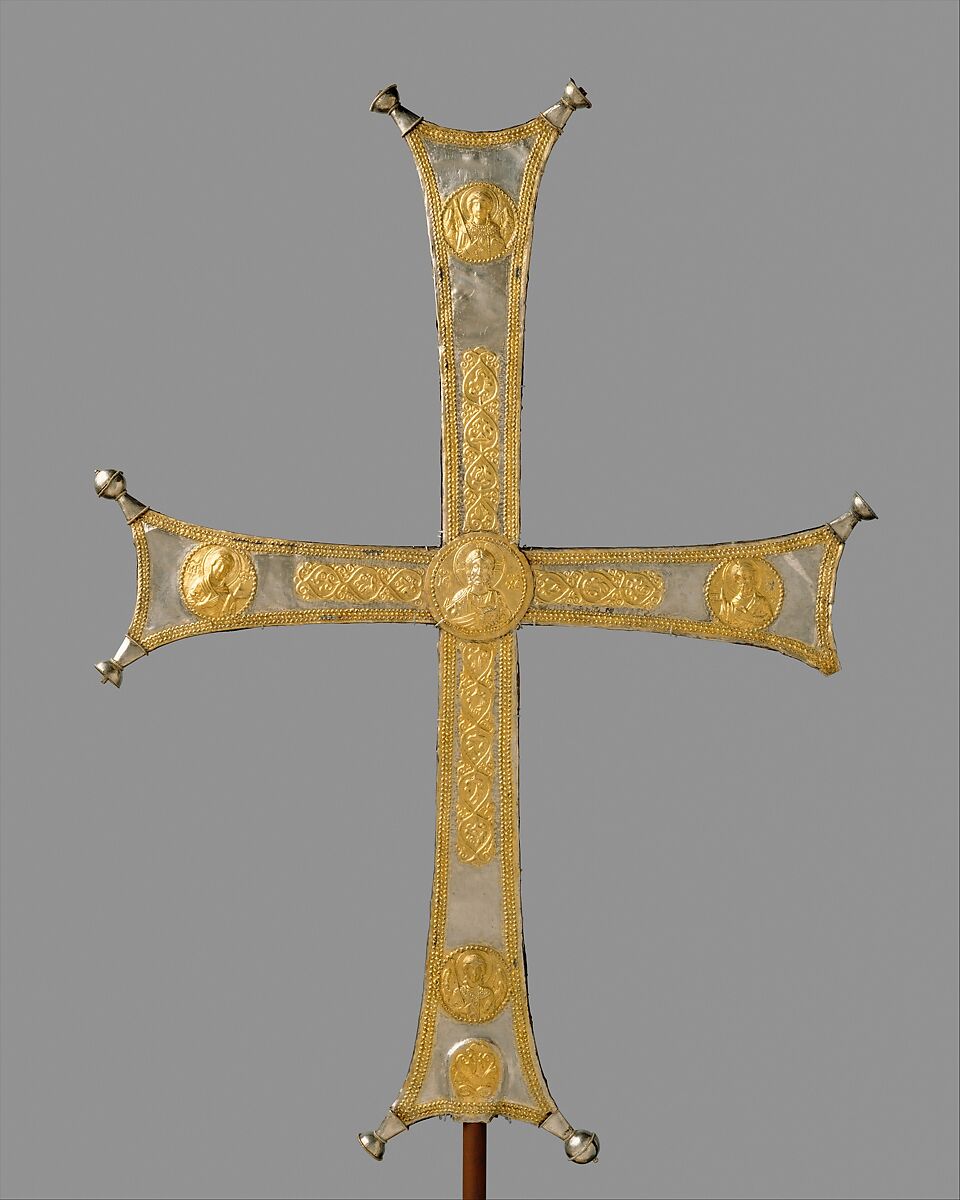 Processional Cross, Silver, silver-gilt, Byzantine 