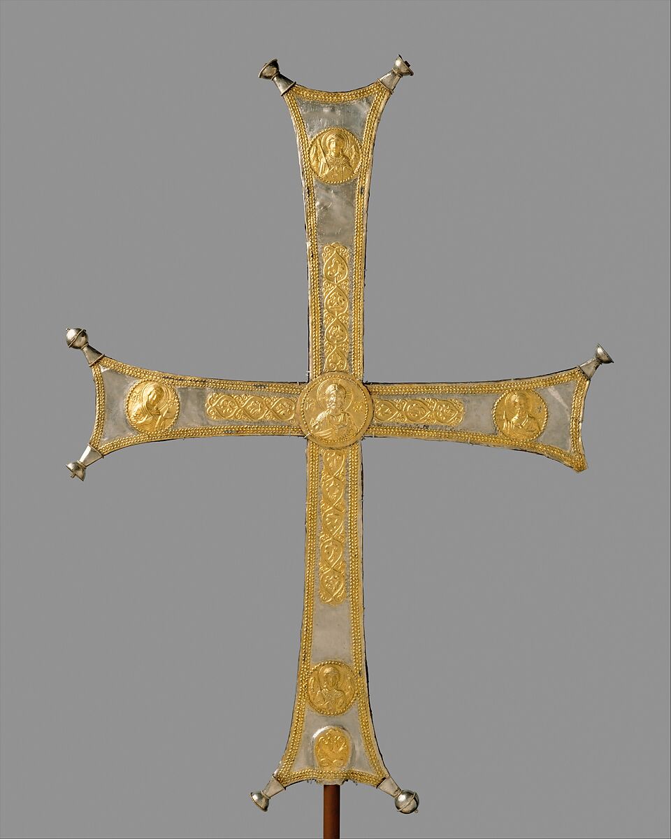 Processional Cross, Silver, silver-gilt, Byzantine