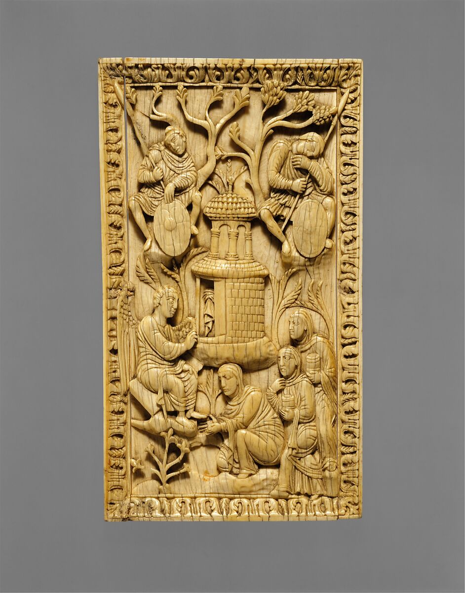 Plaque with the Holy Women at the Sepulchre, Elephant ivory, North Italian 