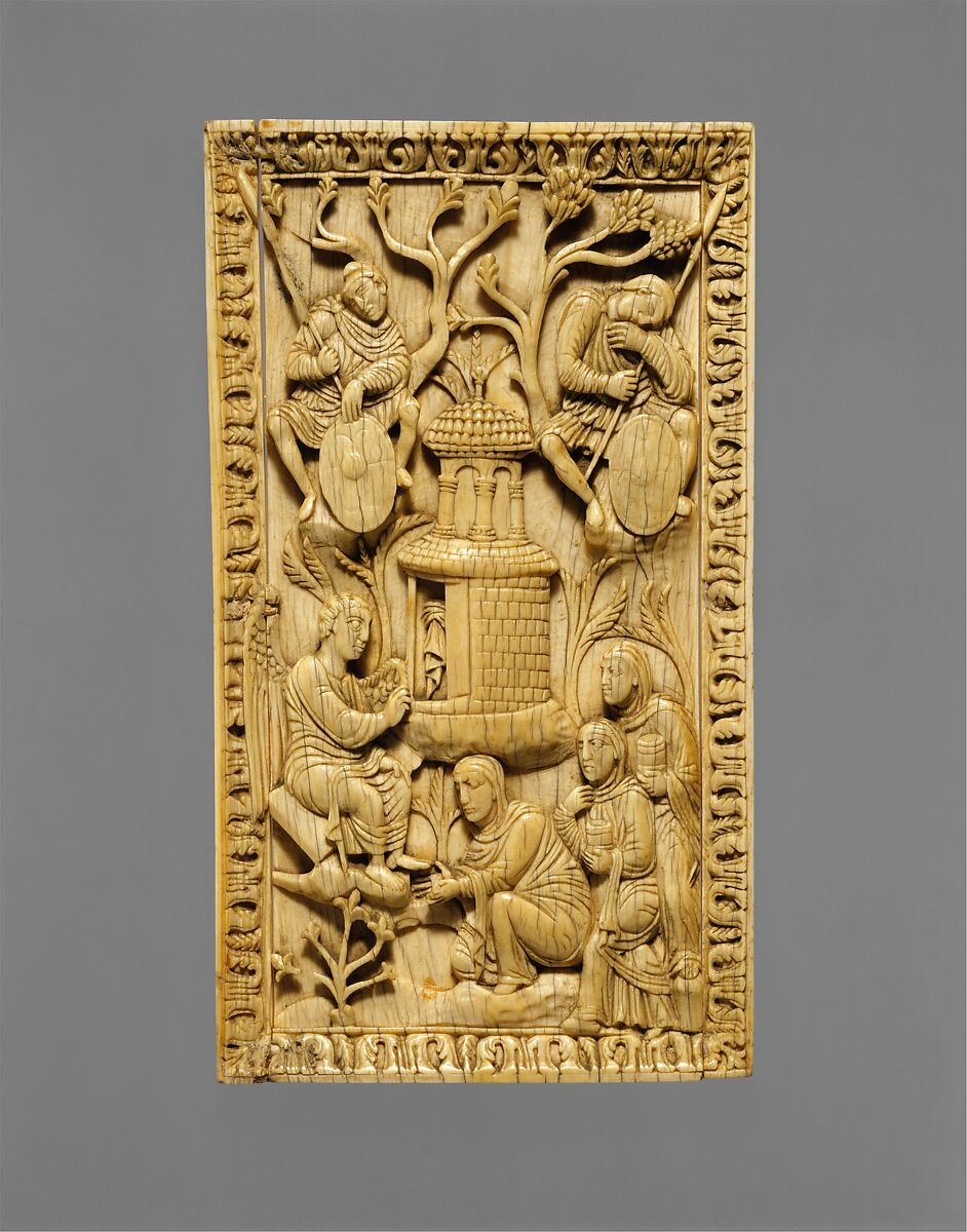 Plaque with the Holy Women at the Sepulchre, Elephant ivory, North Italian