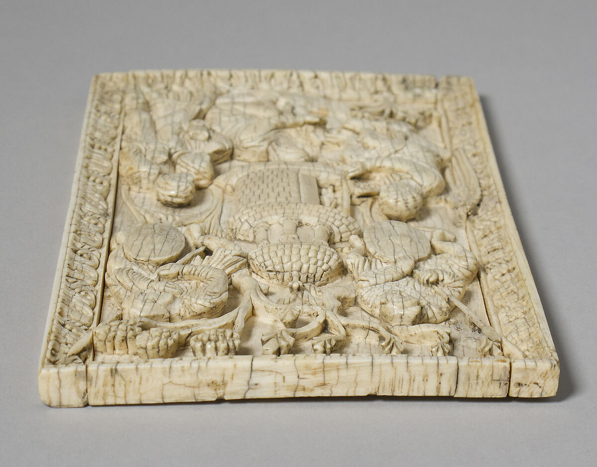 Plaque with the Holy Women at the Sepulchre, Elephant ivory, North Italian