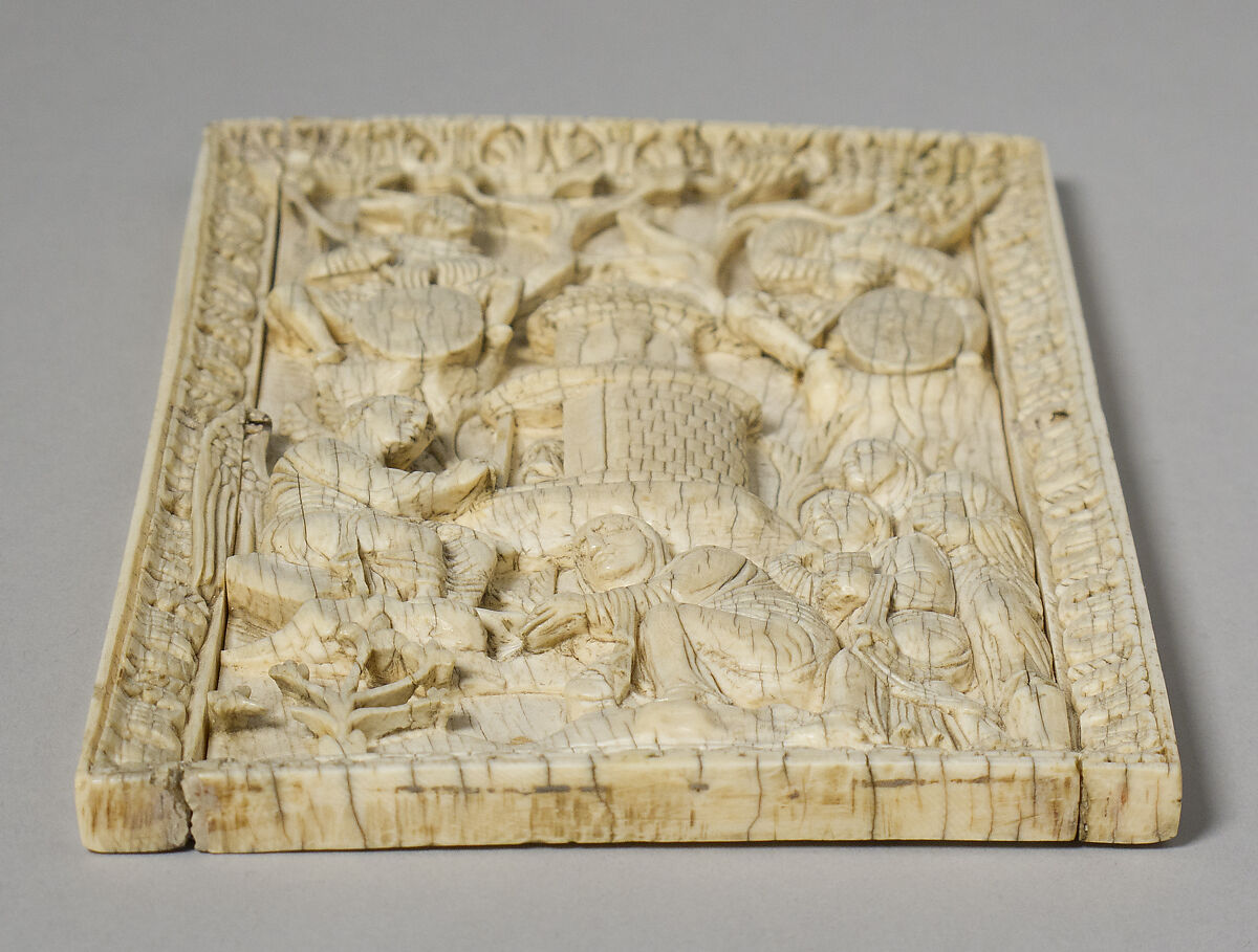 Plaque with the Holy Women at the Sepulchre, Elephant ivory, North Italian