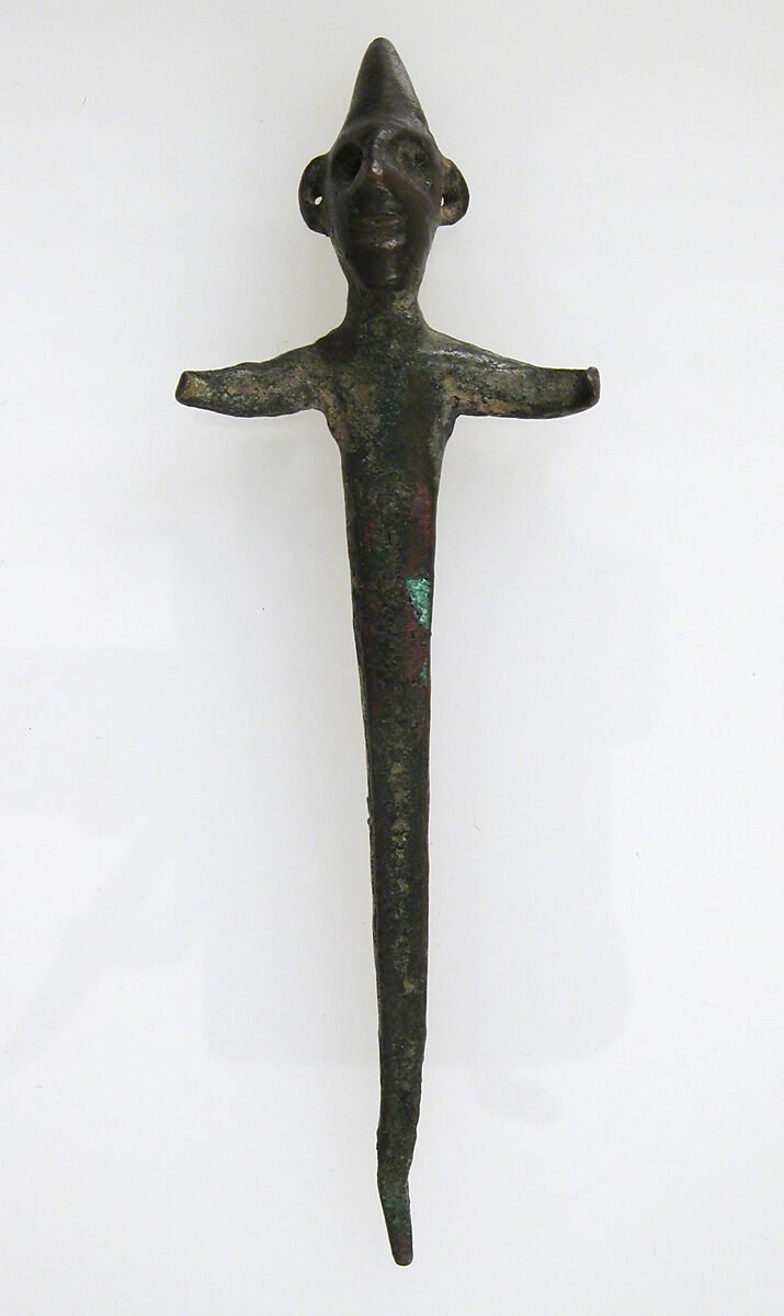 Pin with the Head and Torso of a Figure, Copper alloy, Hallstatt Period 