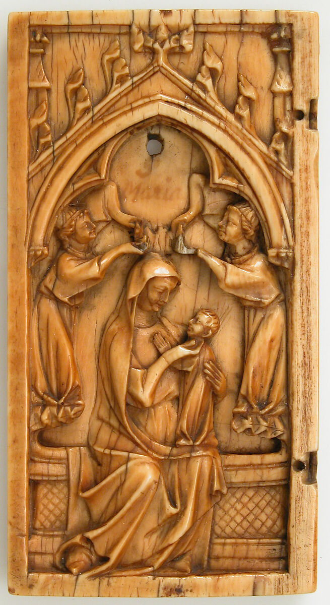 Leaf from a Diptych with the Virgin and Child and Angels, Elephant ivory, North French 