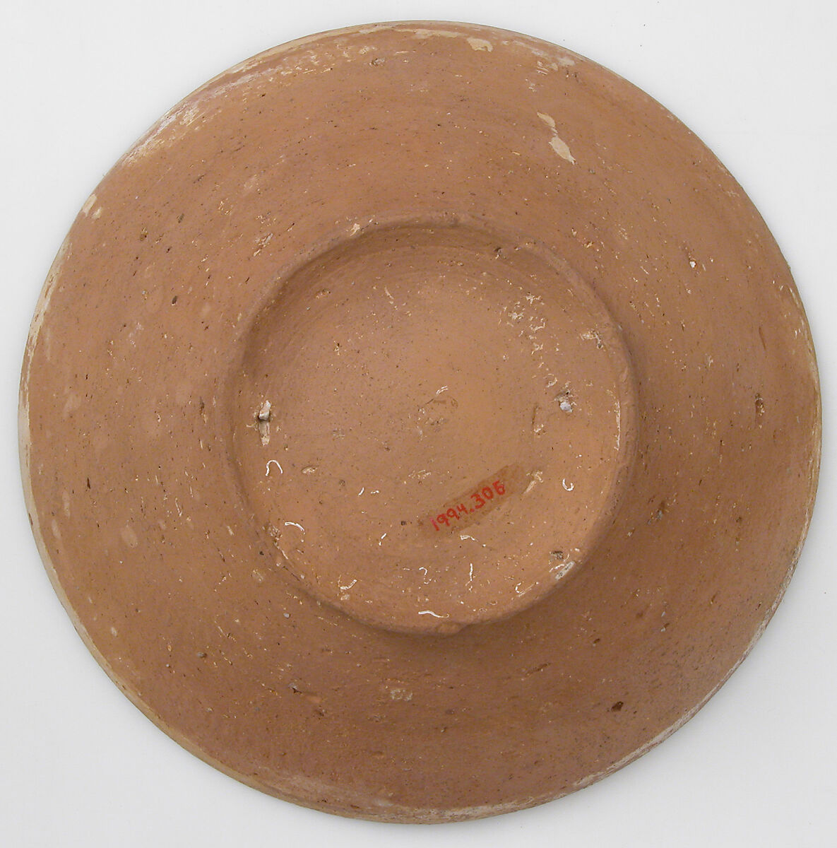 Bowl with Geometric Rosette, Engraved slip ware:orange clay, cream slip, transparent yellowish glaze, Byzantine