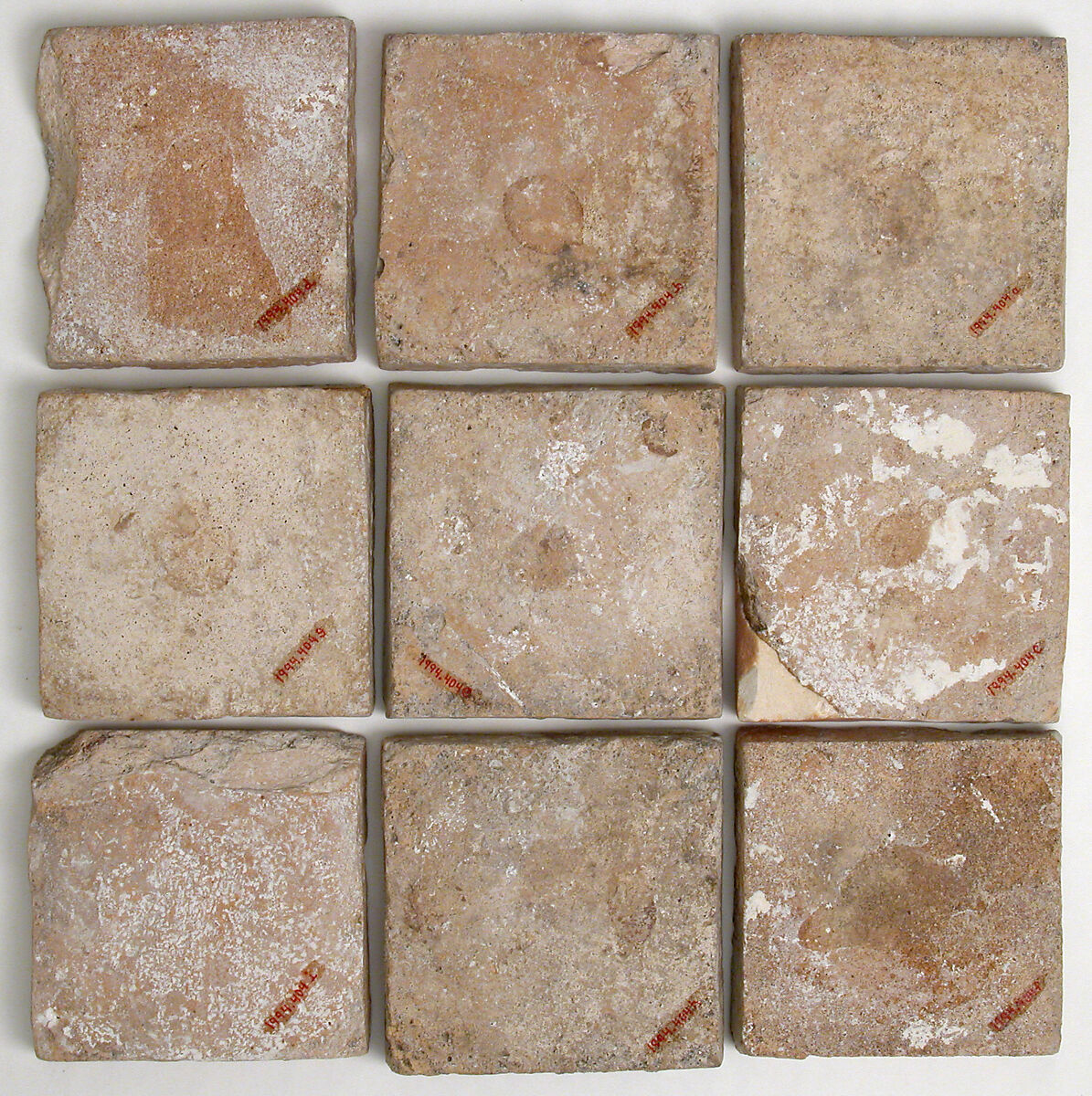 Nine Tiles, Earthenware, tin-glazed, French